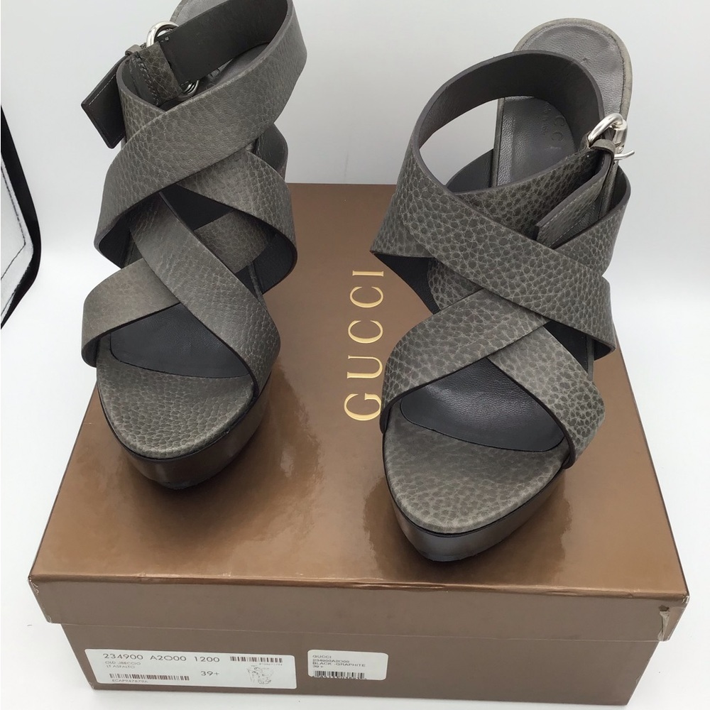 GUCCI~ Old Libeccio Platform Sandals - Picture 2 of 10